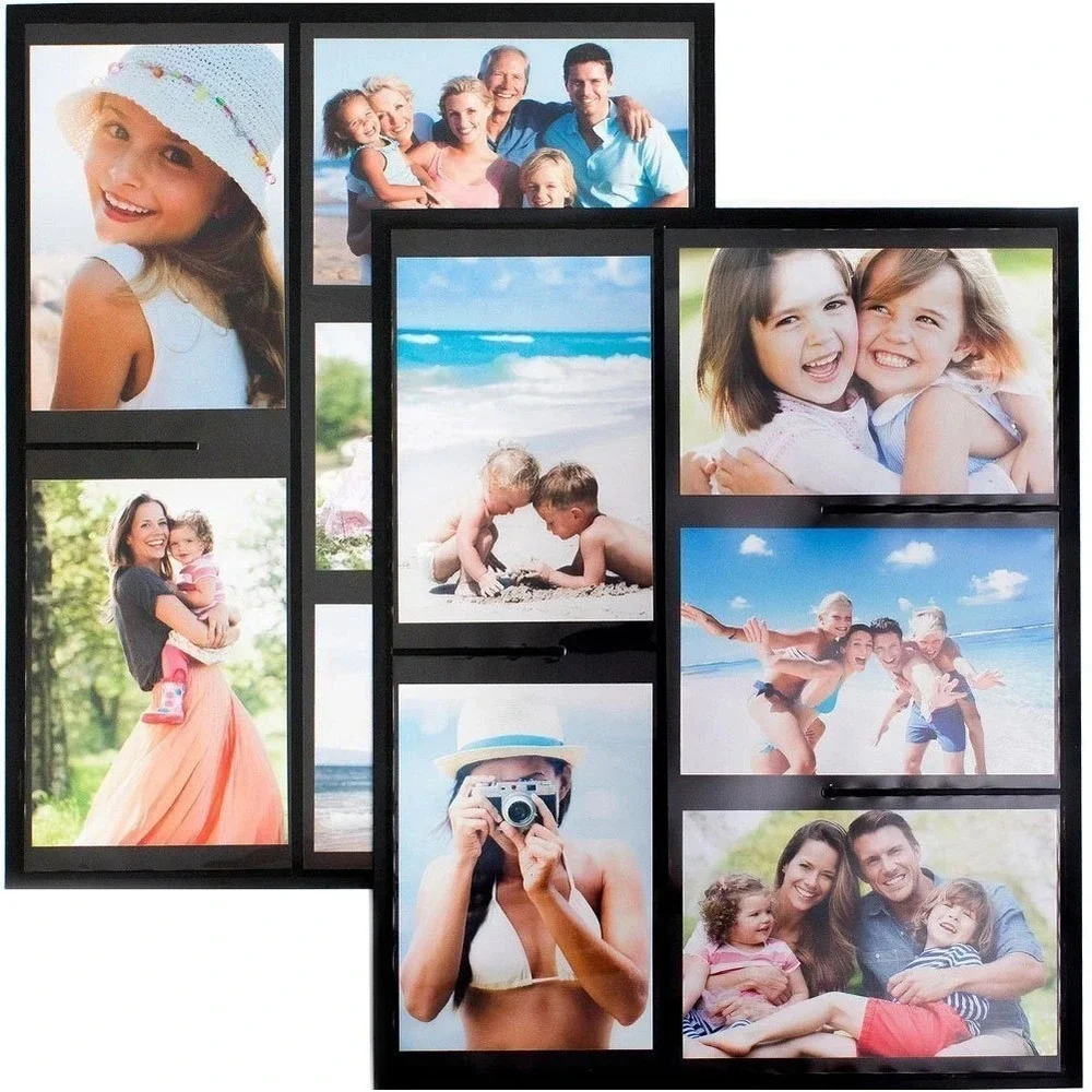 2 Fridge Magnetic Collage Picture Frames Holder 10 Total 4x6 Photos Refrigerator